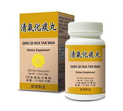 Qing Qi Hua Tan Wan Herbal Supplement Helps for Respiratory System, Cough with Phlegm 350mg 100 Pills Made in USA