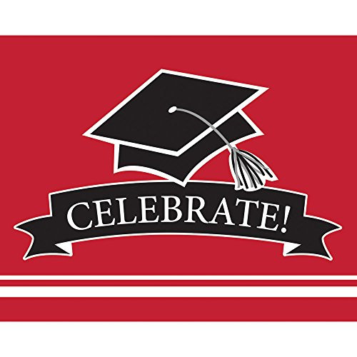 Creative Converting 25 Count Graduation Party Invitations, Classic Red