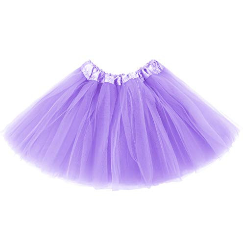 belababy Girl Tutu Skirt, 3 Layered Fluffy Tutus, Ballet Dance Dress Up for 2-8 Years Children Light Purple