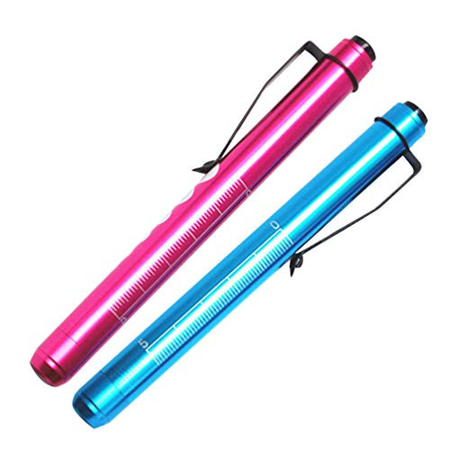 Exceart 2pcs Pen Light Nurse Led Medical Penlight with Pupil Gauge for Nursing Students Doctors Without Battery