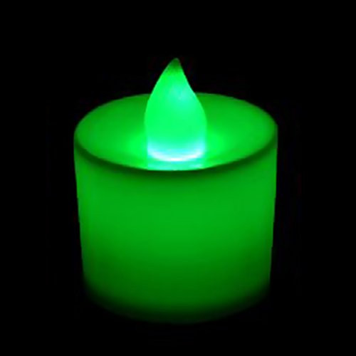 GIFZES Tea Lights,LED Tealight Candles, LED Flameless Candle Battery Operated Party Wedding Flickering Tealight Decor for Seasonal and Festival Celebration Green