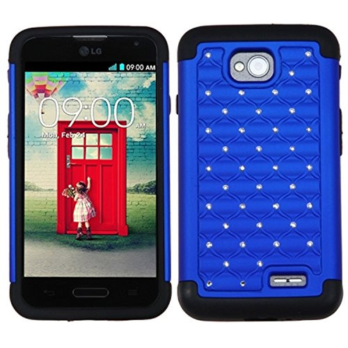Asmyna Luxurious Lattice Dazzling TotalDefense Protector Cover for LG Optimus Exceed - Retail Packaging - Blue/Black Asmyna Luxurious Lattice Dazzling TotalDefense Protector Cover for LG Optimus Exceed - Retail Packaging - Blue/Black