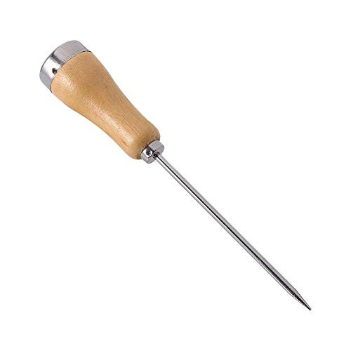 Ice Pick, 8.5 Inch Stainless Steel Ice Crusher with Wooden Handle Ice Awl Punch for Kitchen Bars Bartender Picnics Camping Restaurant