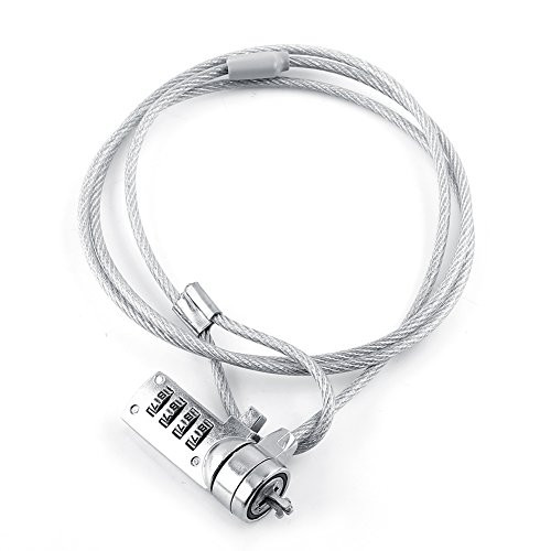 Vipxyc Notebook Security Lock, Combination Cable Lock with Four Digit Password, Computer Lock with 90-Degree Swivel Joint, Notebook Safety Lock