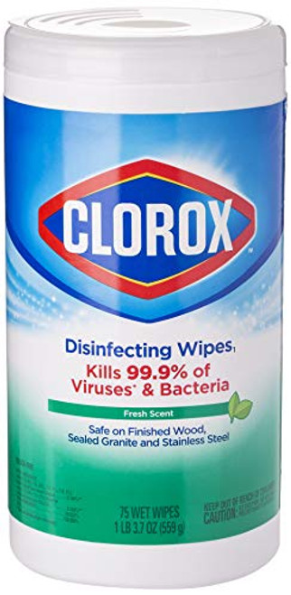 Clorox Disinfecting Wipes, Bleach Free Cleaning Wipes, Fresh, 75 Count (Package May Vary)