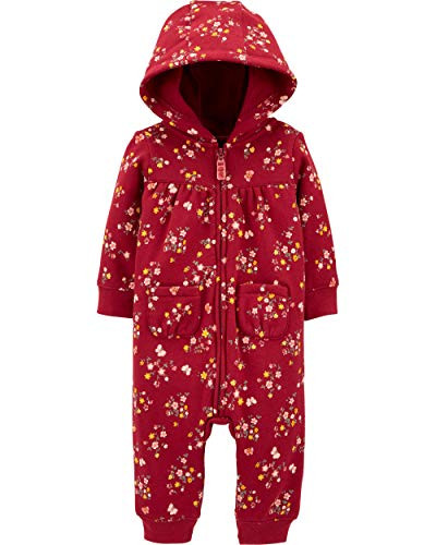 Carter's Baby Girls' 1 Pc 118g631 (3 Months, Burgundy/Floral Print)