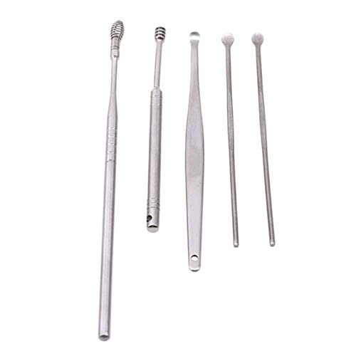 Flybloom 5 Pcs Multifunctional Stainless Steel Ear Picking Tool Kit Ear Pick Set For Home