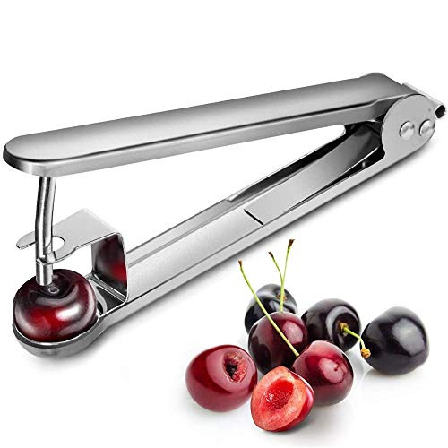 LISA ENJOYMENT Cherry Pitter Cherry and Olive Pitter Heavy Duty 304 Stainless Steel Olive Pitter Remover Seed Remover Portable Cherry Pitter Tool Kitchen aid