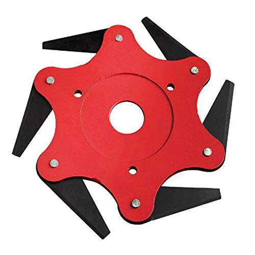 KOLODOGO Outdoor Trimmer Head Brush Cutter Blade 65 Mn 6 Steel Razor Lawn Mower Grass Weed Garden Eater Brush Cutter Tool, Universal Fit Most Strimmers and Brush Cutters Mowing Head Tool (Red)