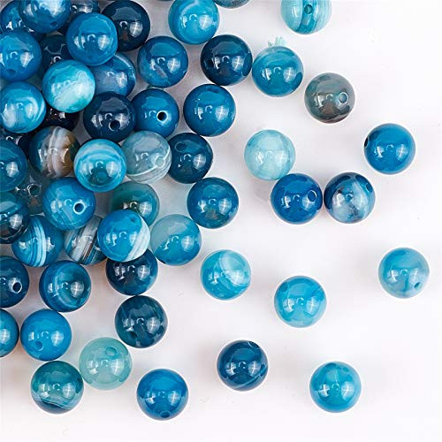 OLYCRAFT 100pcs 8mm Natural Sardonyx Beads Striped Agate Bead Strands Round Loose Gemstone Beads Energy Stone for Bracelet Necklace Jewelry Making