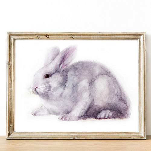 Bunny Rabbit Watercolor PRINT Easter decoration Hare Watercolor PRINT art for nursery. Fine art Animal Woodland Prints Forest wildlife Bunny Home decor art print 8.25 x 11.75 inches Unframed
