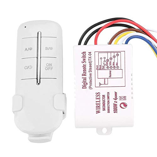 Beennex ON/Off AC180-240V Wireless Receiver Lamp Light RF Remote Control Switch(4Way 41000W)