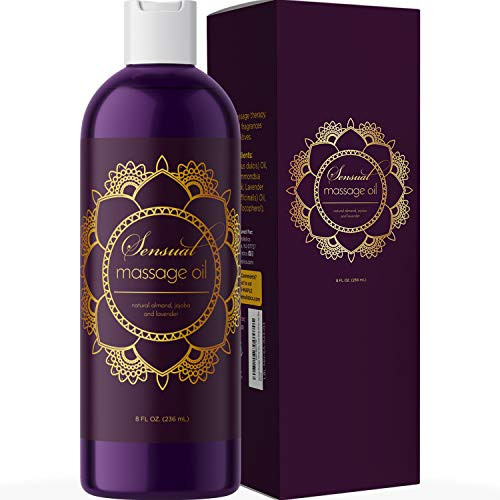 Sensual Massage Oil for Couples - No Stain Lavender Massage Oil for Massage Therapy and Relaxing Massage Oil with Sweet Almond Oil for Skin - Anti Aging Moisturizer and Natural Body Oil for Dry Skin Sensual Massage Oil for Couples - No Stain Lavender Massage Oil for Massage Therapy and Relaxing Massage Oil with Sweet Almond Oil for Skin - Anti Aging Moisturizer and Natural Body Oil for Dry Skin