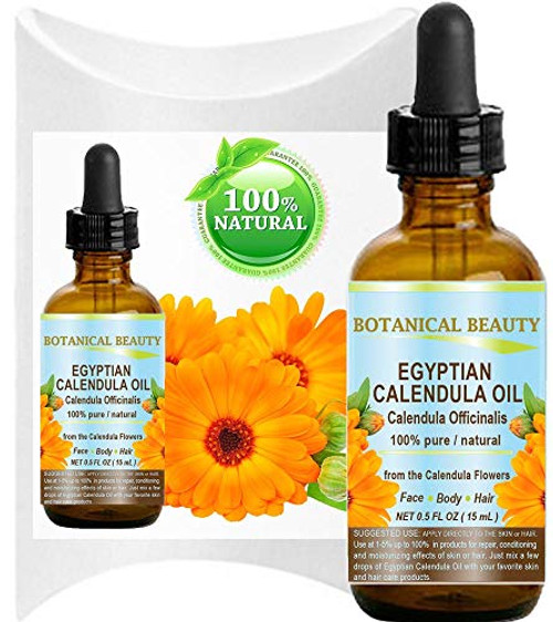 CALENDULA OIL Calendula Officinalis Marigold Oil 100percent Pure Natural for FACE, SKIN, BODY, HAIR, NAILS 0.5 Fl.oz.- 15 ml by Botanical Beauty CALENDULA OIL Calendula Officinalis Marigold Oil 100percent Pure Natural for FACE, SKIN, BODY, HAIR, NAILS 0.5 Fl.oz.- 15 ml by Botanical Beauty