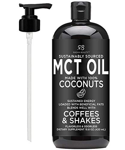 Premium MCT Oil Made only from Non-GMO Coconuts - 15.8oz. Keto, Paleo, Gluten Free and Vegan Approved.