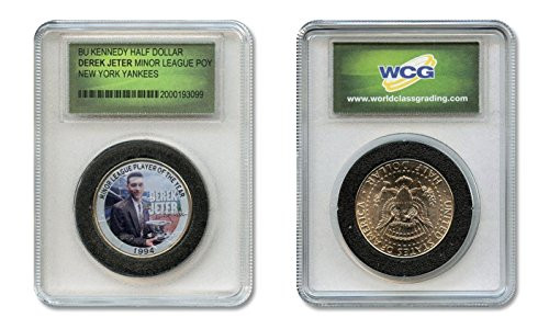 Derek Jeter '94 Minor League Colorized JFK Half Dollar US Coin in Slabbed Holder Derek Jeter '94 Minor League Colorized JFK Half Dollar US Coin in Slabbed Holder