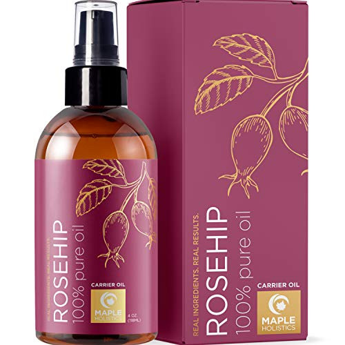 Pure Rosehip Oil for Face Care - Nourishing Rosehip Seed Oil Face Moisturizer for Dry Skin and Natural Hair Oil for Dry Hair - Anti Aging Face Serum with Pure Rose Hips and Vitamin E Oil for Skin
