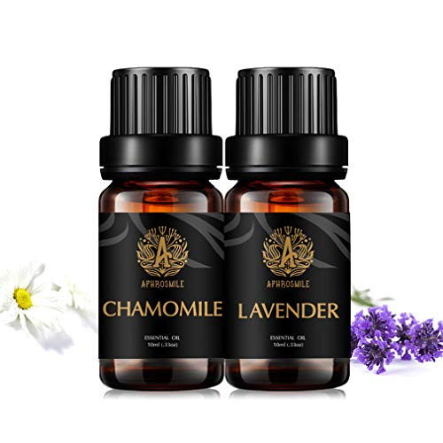 Aphrosmile Lavender Chamomile Essential Oil - 100percent Pure Lavender Chamomile Oil, Organic Therapeutic-Grade Aromatherapy Essential Oil 10mL/0.33oz