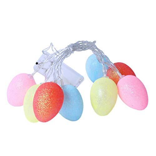BESTOYARD 1 Set LED Easter Decorations Eggs Lights Battery Operated Colorful Easter Eggs Lights String for Easter Tree Decor Easter Home Decor