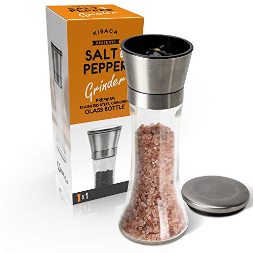 Gorgeous Salt And Pepper Grinder - Refillable Stainless Steel Shaker With Adjustable Coarse Mill - Enjoy Your Favorite Spices, Fresh Ground Pepper, Himalayan Or Sea Salts