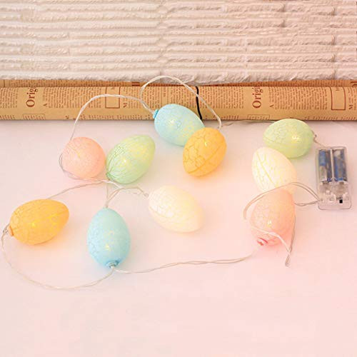 Easter Egg LED String Light 5.4 Ft with 10 Eggs Battery Operated Fairy String Lights, Colorful Easter Decoration Egg String Lights for Easter Home Decor, Easter Party Decor, Warm White (Bright)