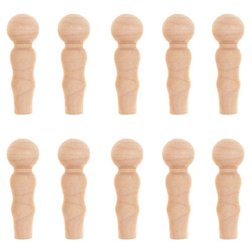 10 Pieces Wooden Peg Dolls Unfinished Wooden Doll Bodies Unfinished Wooden Figures Unfinished Wood Baby Peg Doll Wood Long Man Peg Doll for DIY Crafts