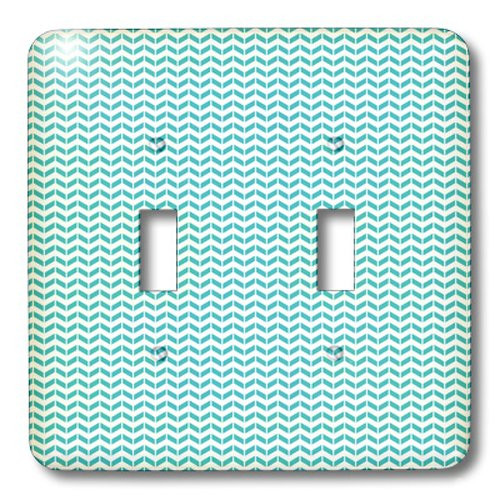 3dRose lsp_215858_2"Aqua And White Herringbone Pattern" Double Toggle Switch Multicolor 3dRose lsp_215858_2"Aqua And White Herringbone Pattern" Double Toggle Switch Multicolor