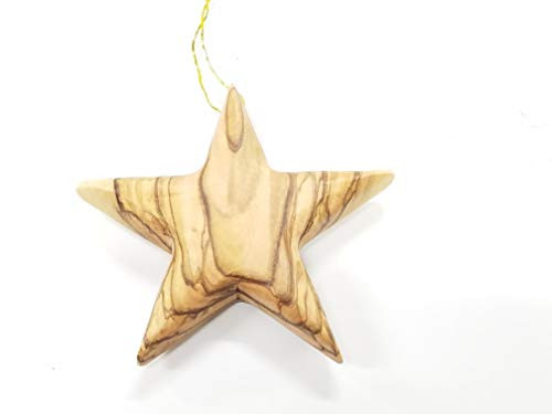Bethlehem Olive Wood Complete Christmas Ornaments Set. Nativity Story by Bethlehem Gifts TM (Star Ornament)