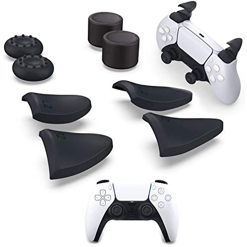 PS5 Console Controller Thumb Grips, PS5 DualSense Controller Trigger Extenders, Anti Slip Thumb Grips Set with Trigger Extensions for Sony Playstation 5 DualSense Controller. (8 in 1)