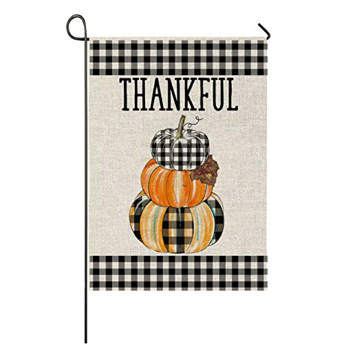 Faromily Fall Pumpkin Buffalo Check Garden Flag Thankful Autumn Farmhouse Vertical Double Sided Burlap 12.5 x 18 inch Thanksgiving Yard Outdoor Decoration Faromily Fall Pumpkin Buffalo Check Garden Flag Thankful Autumn Farmhouse Vertical Double Sided Burlap 12.5 x 18 inch Thanksgiving Yard Outdoor Decoration