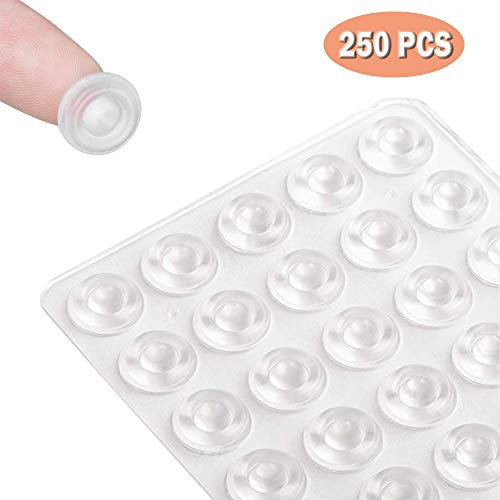 IHUIXINHE Cabinet Bumpers Circular Dots Shaped Self Adhesive Bumper Pads, 250 PCS Sound Dampening Clear Door Bumpers, Cabinet Stoppers for Drawers Table Tops Laptop Cutting Boards Picture Frames IHUIXINHE Cabinet Bumpers Circular Dots Shaped Self Adhesive Bumper Pads, 250 PCS Sound Dampening Clear Door Bumpers, Cabinet Stoppers for Drawers Table Tops Laptop Cutting Boards Picture Frames
