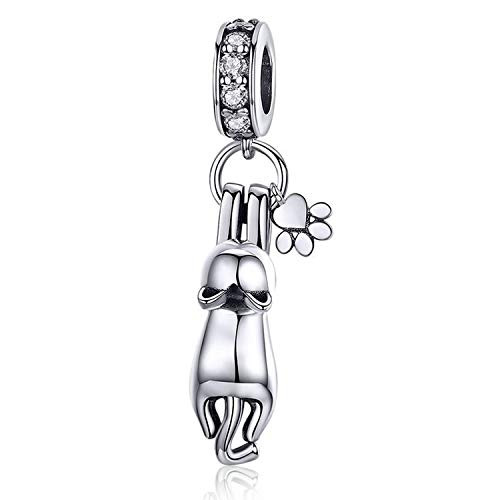 Cute Cat Dangle Charm fit Charms Bracelet Necklace