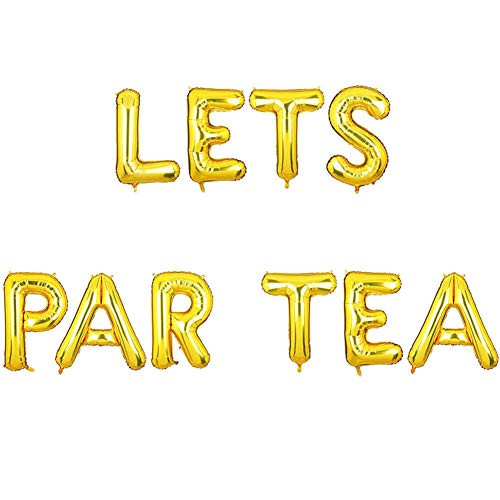 Let's Par Tea Balloons, Tea for Two Banner, Bridal Shower Engagement Bachelorette Teapot Teacups High Tea Theme Party Supplies Decorations