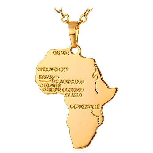 U7 Africa Pendant 18K Real Gold Plated Unisex Women Men Fashion African Map Pendant Necklace Hiphop Jewelry U7 Africa Pendant 18K Real Gold Plated Unisex Women Men Fashion African Map Pendant Necklace Hiphop Jewelry