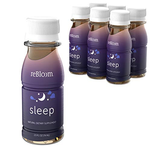 REBLOOM Natural Sleep Aid with Melatonin - Proprietary Herbal Formula Drink Supplement and Non Habit Forming Sleeping Pill Alternative - Night Stress Anxiety and Insomnia Relief Sleepy Tea Flavor REBLOOM Natural Sleep Aid with Melatonin - Proprietary Herbal Formula Drink Supplement and Non Habit Forming Sleeping Pill Alternative - Night Stress Anxiety and Insomnia Relief Sleepy Tea Flavor