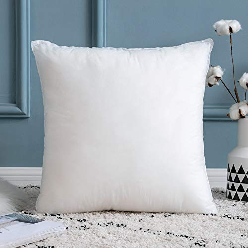 MIULEE Throw Pillow Insert, Hypoallergenic Stuffer Pillow Inserts Decorative Square Premium Sham Pillow Forms for Sofa Couch Bed 18x18 Inch White
