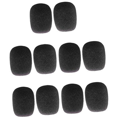 Pack of 10 Sponge Lapel Lavalier Clip-on Microphone Wind Muff Windshield - Black