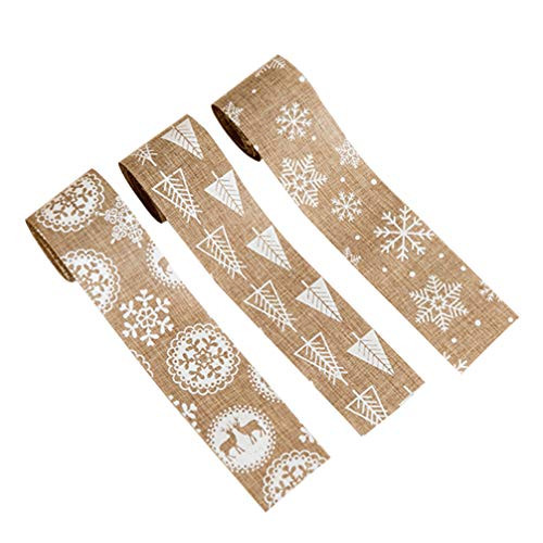 Toyvian 3pcs Burlap Christmas Ribbon Roll Rustic Jute Gift Wrapping Ribbon DIY Wreath Bows Trims Decor Toyvian 3pcs Burlap Christmas Ribbon Roll Rustic Jute Gift Wrapping Ribbon DIY Wreath Bows Trims Decor