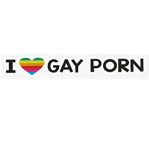 Joke I Love Gay Porn Rainbow Pride Prank Funny Gag Gift Window Decal Bumper Sticker  1