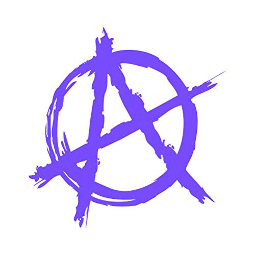 RDW Anarchy Symbol Sticker - Decal - Die Cut - Occupy Logo - Purple 1.50" x 1.52"