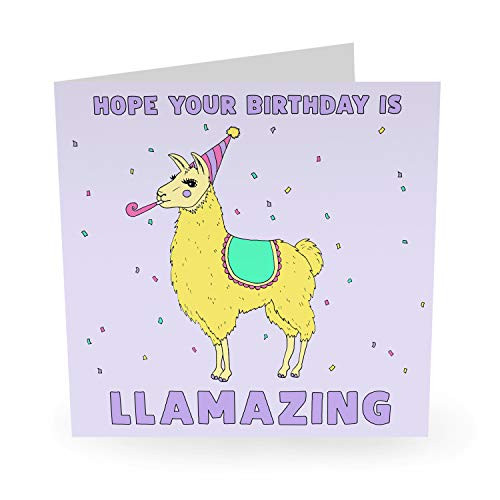 Central 23 - Cute Happy Birthday Card for Her - 'I Hope Your Birthday Is Llamazing' - Cute Lama Pun - For Daugher Sister Niece Friends - Comes with Fun Stickers