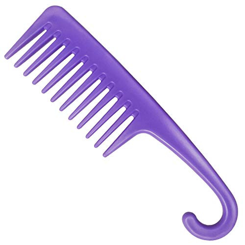 Wapodeai Wide Tooth Comb Detangling Hair Brush  Premium Care Handgrip Comb  Apply to For Curly  Wet  Dry  Thick Hair Etc.  Purple