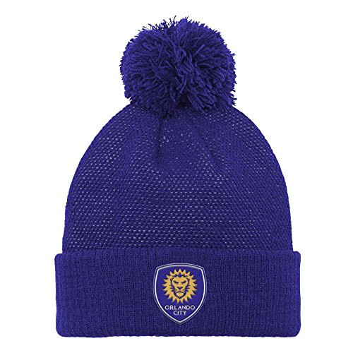 MLS by Outerstuff Boys' Cuffed Knit Hat with Pom  Regal Purple 1  Youth 1 Size