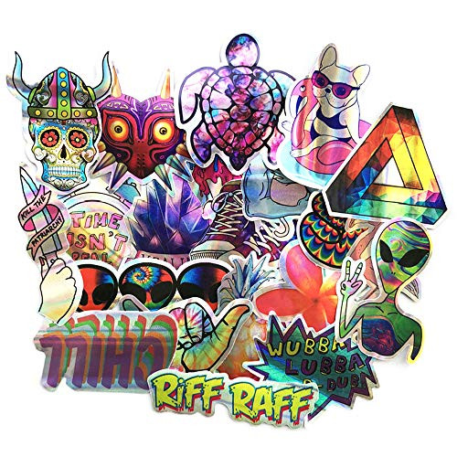 21 Shiny Holographic Graffiti Foil Laptop Stickers