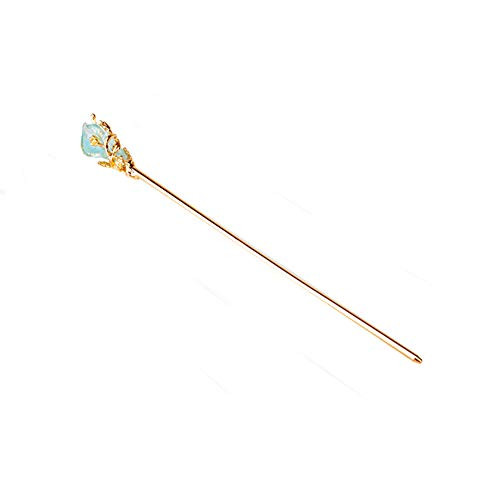 WUSIO Headwear Temperament Elegant Rhinestone Vintage Hanfu Accessories Chinese Style Hair Chopsticks Metal Hairpin Hair Stick Blue