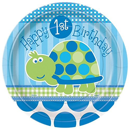 Turtle 1st Birthday Dinner Plates  8ct