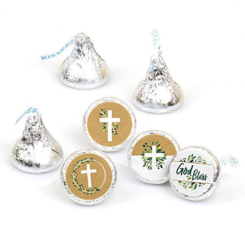 Elegant Cross - Religious Party Round Candy Sticker Favors - Labels Fit Hersheys Kisses (1 Sheet of 108)