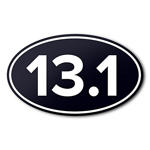 13.1 Half Marathon Anti-UV Vinyl Oval Car Bumper Sticker - Running  and  Races - Black