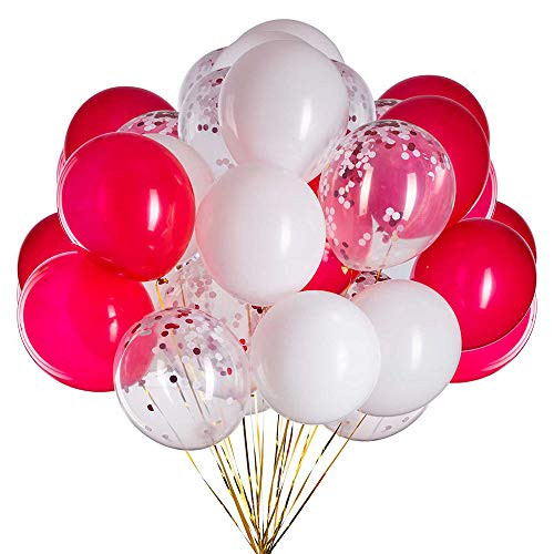 12 inch Red and White Confetti Balloons White and Red Confetti Balloons Party Latex Balloons Quality Helium Balloons  Party Decorations Supplies Balloons  3.2g pcs  Pack of 50