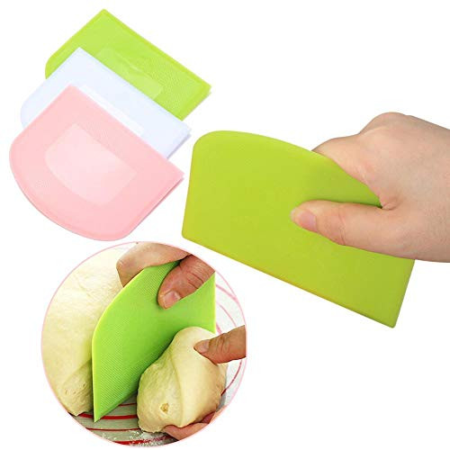 Wuwowu 3Pcs Dough Scraper Cake Decorating Tools Smooth Edge Dough Scraper Baking Pastry Tools Kitchen Cream Spatula